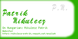 patrik mikulecz business card